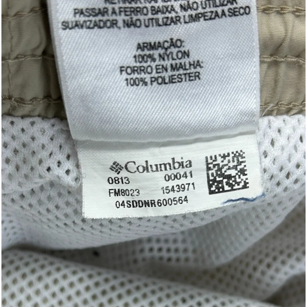 Columbia PFG Convertible Cargo Pants Mens L Beige Straight Flat Front Mid Rise